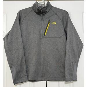 The North Face Men's Fleece Quarter Zip Medium Gray Pullover, Size L